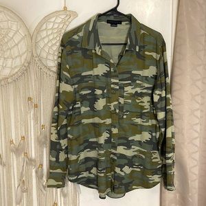 Sanctuary Camo Long Sleeve Button Down Shirt